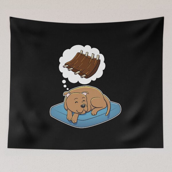 Item preview, Staffordshire Bull Terrier dreaming about Barbecue Ribs designed and sold by DoggieDelights.