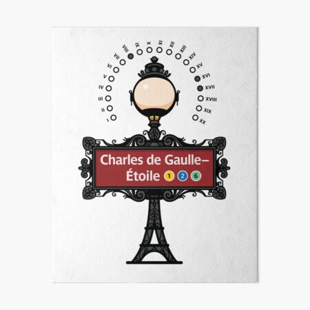 Paris France Metro Sign Eiffel Tower - Charles de Gaulle-Étoile Art Board Print