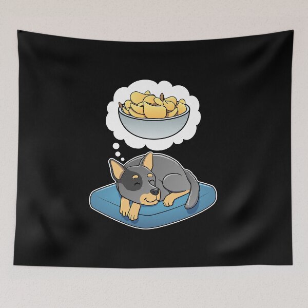 Item preview, Australian Cattle Dog dreaming about Potato Chips designed and sold by DoggieDelights.
