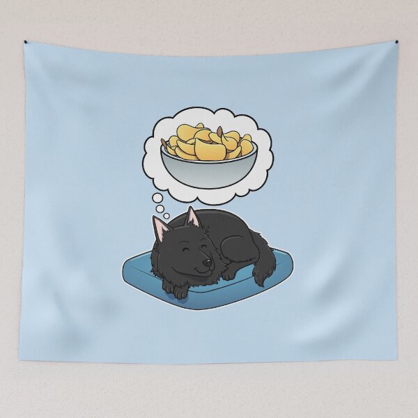 Item preview, Belgian Sheepdog dreaming about Potato Chips designed and sold by DoggieDelights.