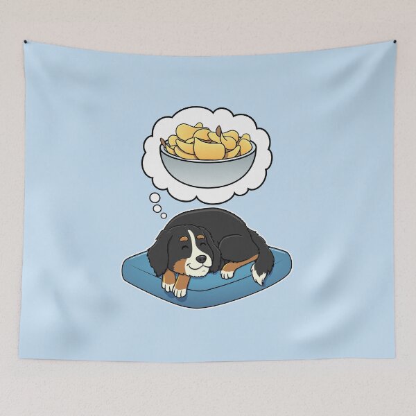 Artikelvorschau, Bernese Mountain Dog dreaming about Potato Chips entworfen und verkauft von DoggieDelights.