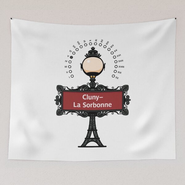 Item preview, Paris France Metro Sign Eiffel Tower - Cluny-La Sorbonne designed and sold by ClickForMore.