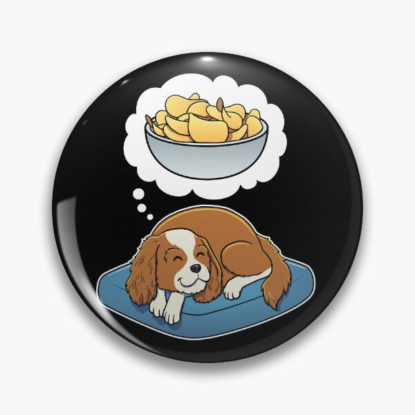 Artikelvorschau, Cavalier King Charles Spaniel dreaming about Potato Chips entworfen und verkauft von DoggieDelights.