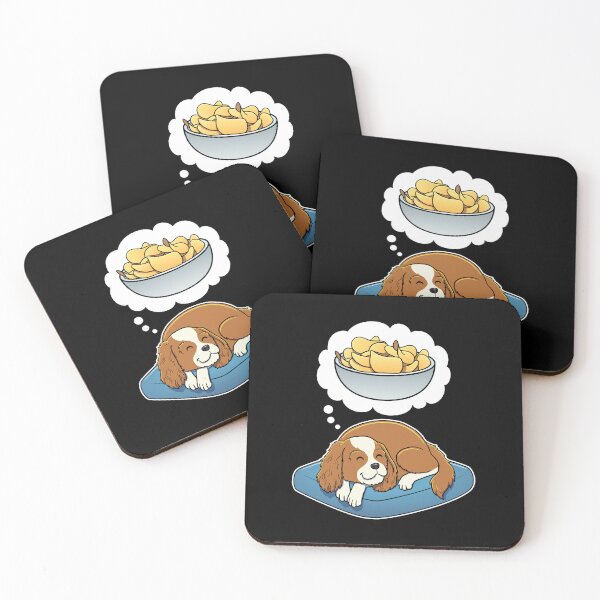 Item preview, Cavalier King Charles Spaniel dreaming about Potato Chips designed and sold by DoggieDelights.