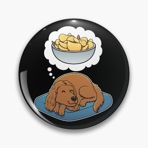 Item preview, English Cocker Spaniel dreaming about Potato Chips designed and sold by DoggieDelights.