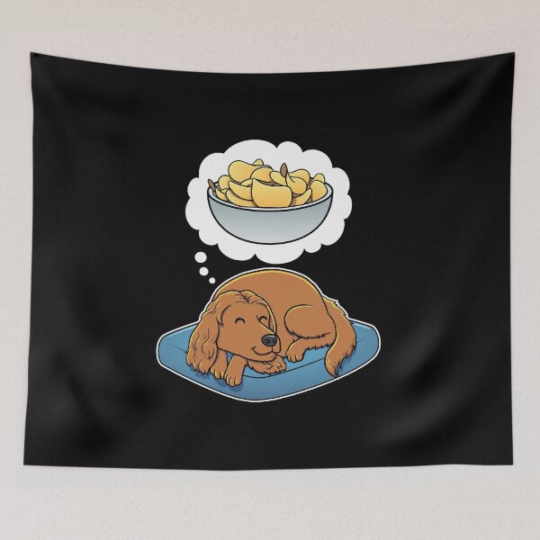Item preview, English Cocker Spaniel dreaming about Potato Chips designed and sold by DoggieDelights.