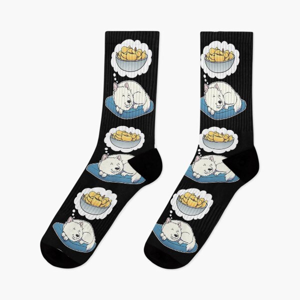 Item preview, Samoyed dreaming about Potato Chips designed and sold by DoggieDelights.