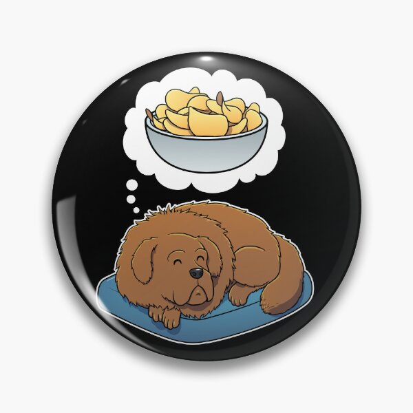 Item preview, Tibetan Mastiff dreaming about Potato Chips designed and sold by DoggieDelights.