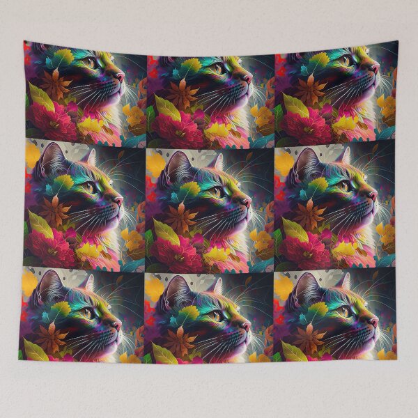 Item preview, Willow The Tabby Cat and The Flower Collection 2 designed and sold by idreamaboutcats.