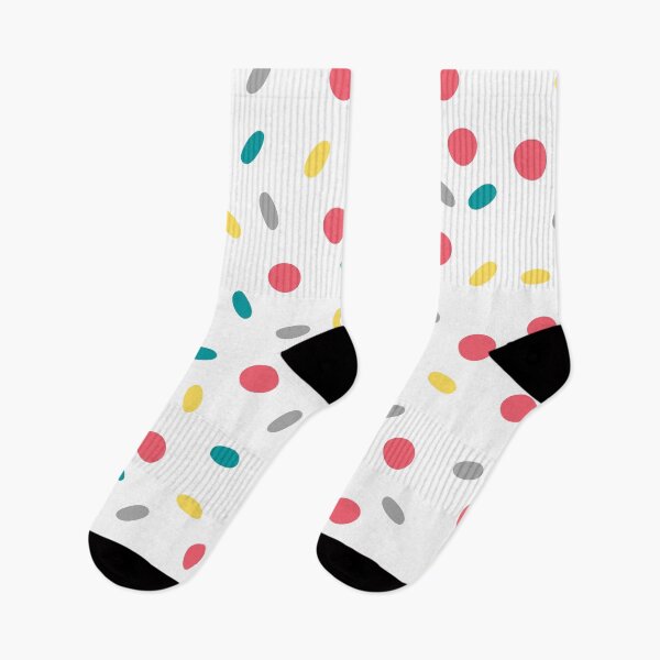 Item preview, Polka dot style pattern asimetric with different colors coral grey tile and yellow designed and sold by Polunytsya.