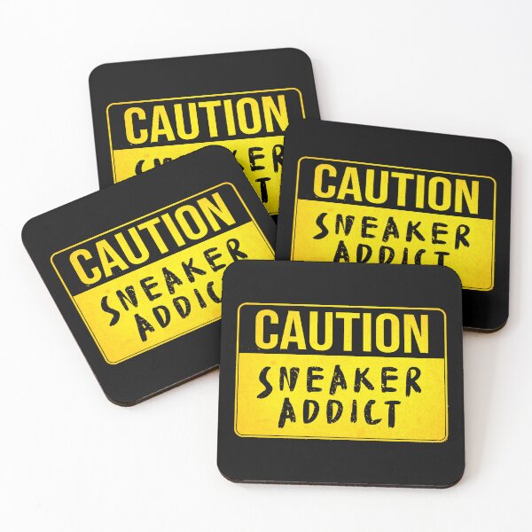 Item preview, CAUTION, Sneaker Addict (Funny Warning Sign - Road Sign Board - Viral Meme Quote) designed and sold by SassyClassyMe.