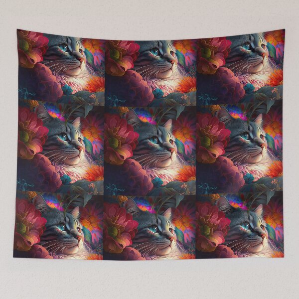 Item preview, Willow The Tabby Cat and The Flower Collection 3 designed and sold by idreamaboutcats.