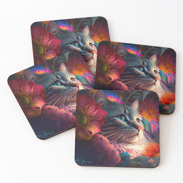 Item preview, Willow The Tabby Cat and The Flower Collection 3 designed and sold by idreamaboutcats.