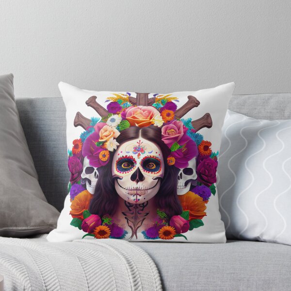 Item preview, Day of the Dead Calacas Floral designed and sold by PosterManiaRo.