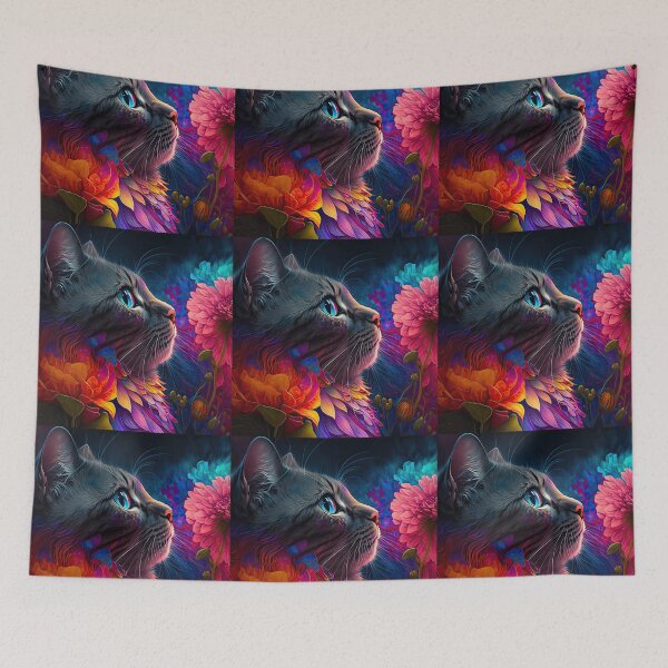 Item preview, Willow The Tabby Cat and The Flower Collection 4 designed and sold by idreamaboutcats.