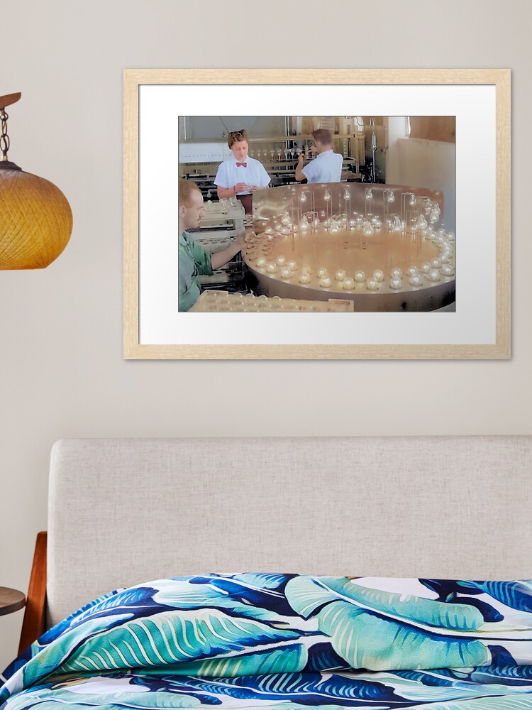 Thumbnail 1 of 7, Framed Art Print, Israel, Tel Aviv. Light Bulb Factory. 1939. designed and sold by UltraQuirky.