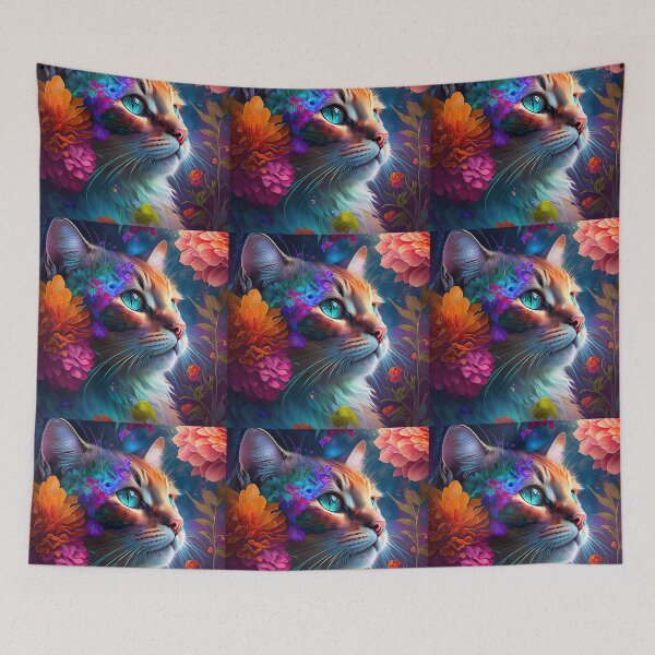 Item preview, Willow The Tabby Cat and The Flower Collection 6 designed and sold by idreamaboutcats.