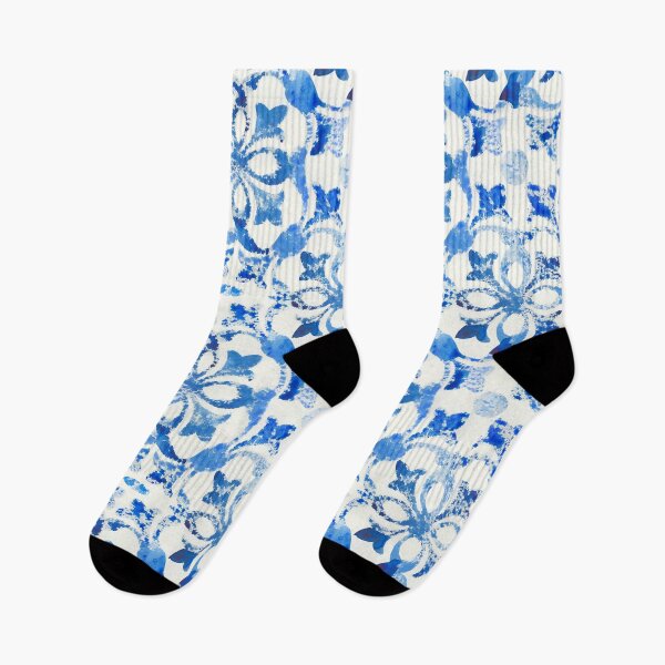 Item preview, Azulejos watercolor tiles blue designed and sold by Alessandro Remo Mazzoni Remotextiles.