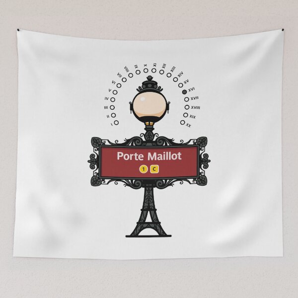 Item preview, Paris France Metro Sign Eiffel Tower - Porte Maillot designed and sold by ClickForMore.