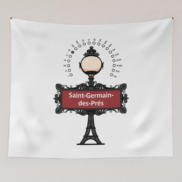 Item preview, Paris France Metro Sign Eiffel Tower - Saint-Germain-des-Prés designed and sold by ClickForMore.