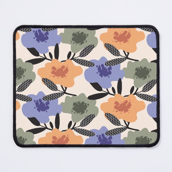 Item preview, Quirky Poppies with black leaves on cream background designed and sold by MinkkiDraws.