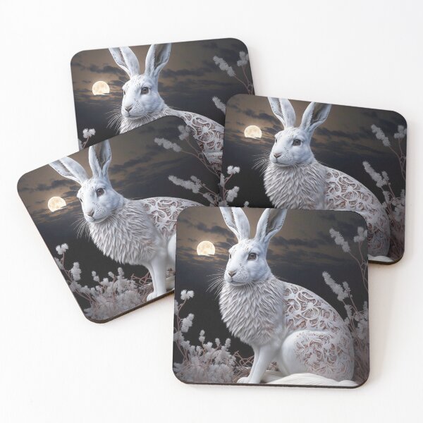 Item preview, white hare 10 designed and sold by thewandswant.