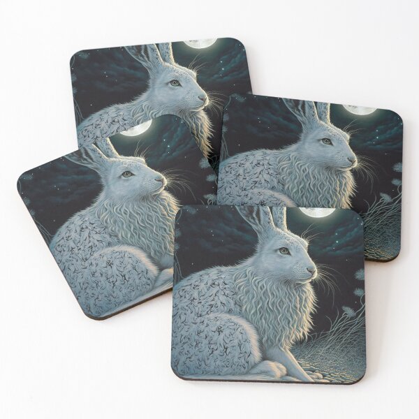 Item preview, white hare 8 designed and sold by thewandswant.