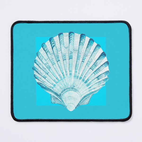 Item preview, Scallop sea shell in turquoise designed and sold by LisaLeQuelenec.