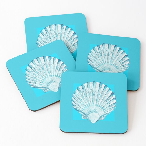 Item preview, Scallop sea shell in turquoise designed and sold by LisaLeQuelenec.