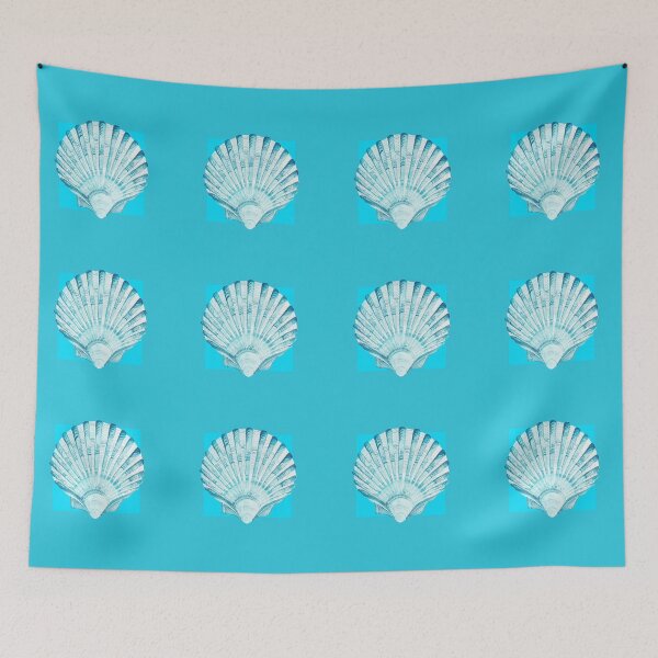 Item preview, Scallop sea shell in turquoise designed and sold by LisaLeQuelenec.
