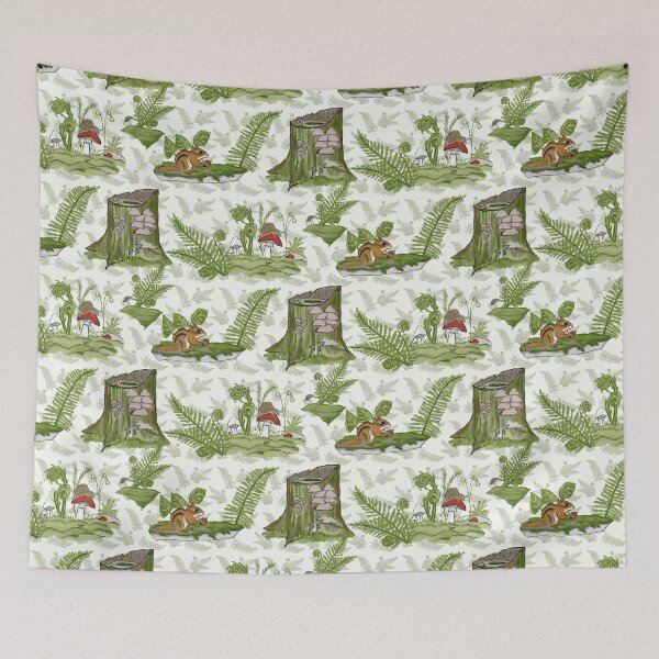 Item preview, Mossy Woodland pattern on cream  designed and sold by Quick Brown Fox Canada.