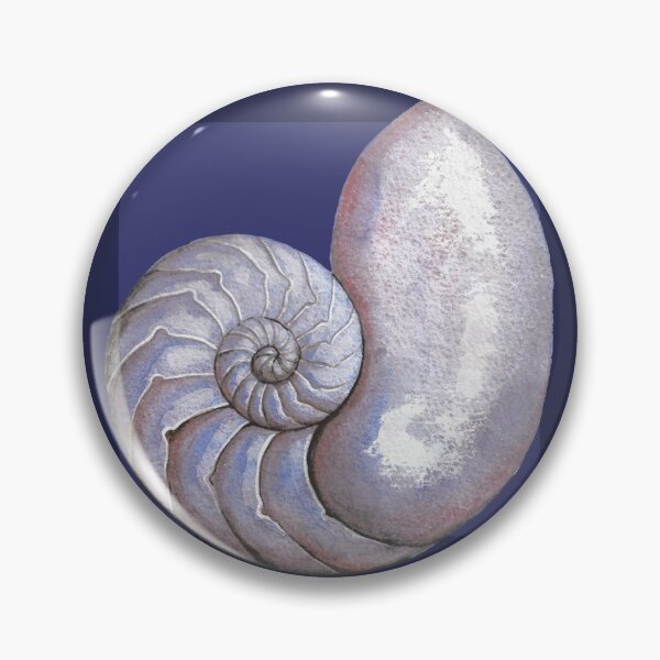 Item preview, Nautilus sea shell in navy designed and sold by LisaLeQuelenec.