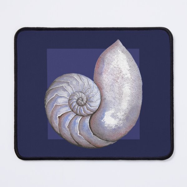 Item preview, Nautilus sea shell in navy designed and sold by LisaLeQuelenec.