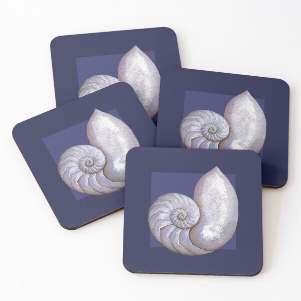 Item preview, Nautilus sea shell in navy designed and sold by LisaLeQuelenec.