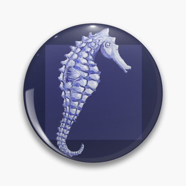 Item preview, Seahorse in navy designed and sold by LisaLeQuelenec.