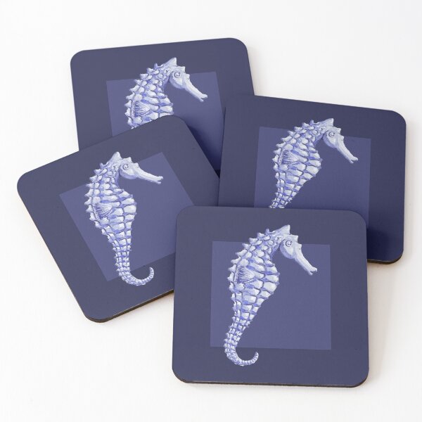 Item preview, Seahorse in navy designed and sold by LisaLeQuelenec.