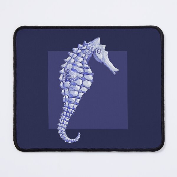 Item preview, Seahorse in navy designed and sold by LisaLeQuelenec.