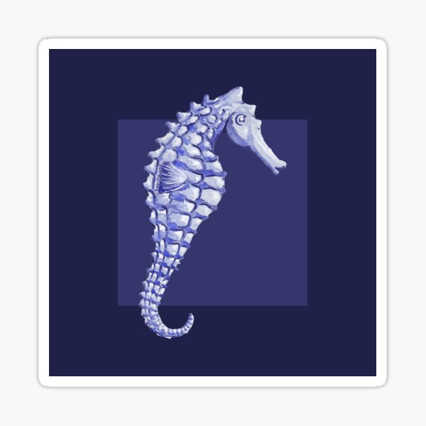Seahorse in navy Sticker