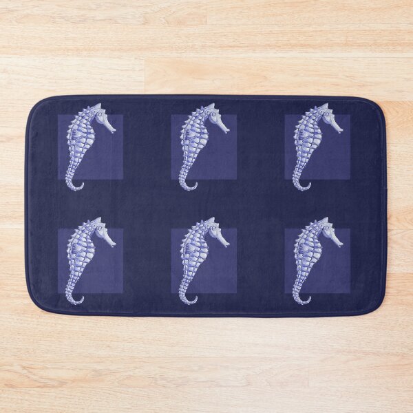 Item preview, Seahorse in navy designed and sold by LisaLeQuelenec.