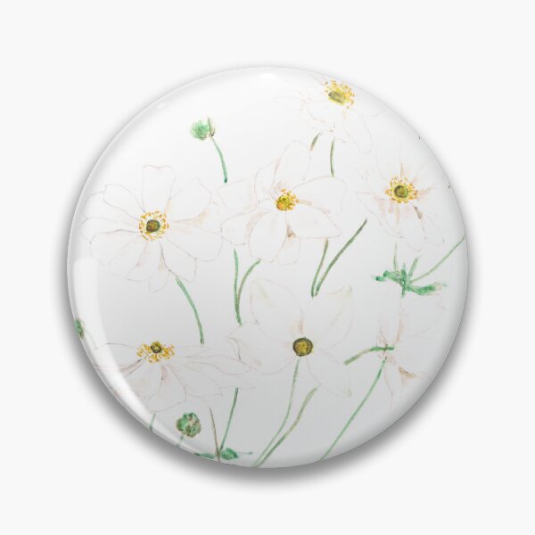 Item preview, White Japanese Anemone field watercolor painting hand painted  designed and sold by SelenePaintings .