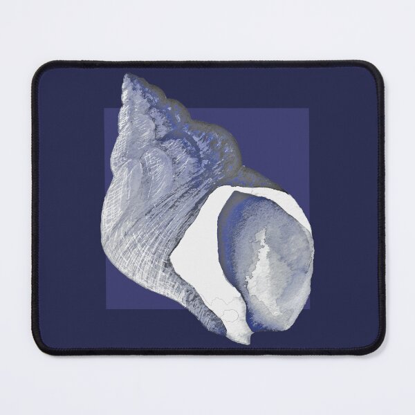 Item preview, Whelk shell in navy designed and sold by LisaLeQuelenec.