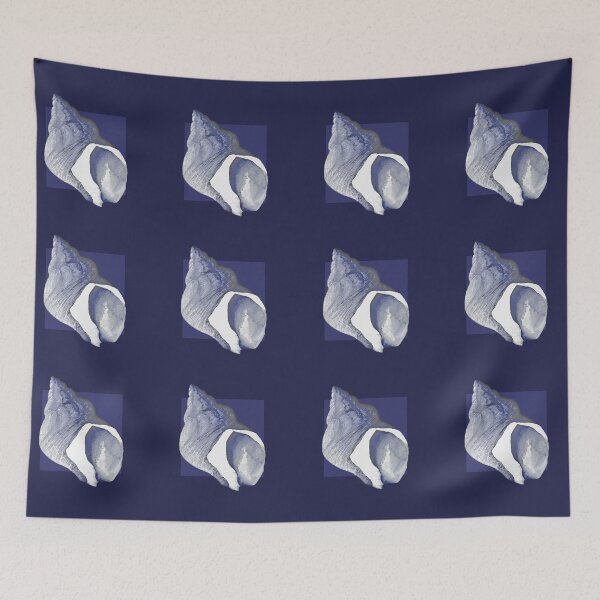 Item preview, Whelk shell in navy designed and sold by LisaLeQuelenec.