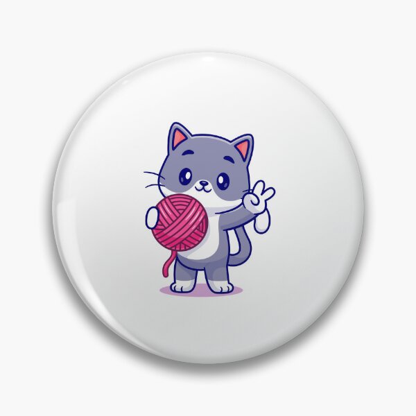 Item preview, funny and cute cat with a ball of wool designed and sold by wassim sadiki.