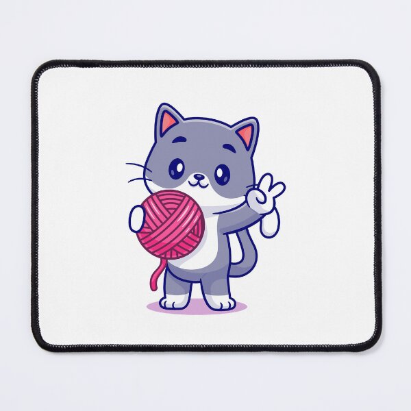 Item preview, funny and cute cat with a ball of wool designed and sold by wassim sadiki.