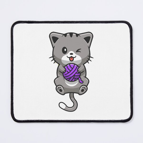 Item preview, funny and cute cat with a ball of wool designed and sold by wassim sadiki.