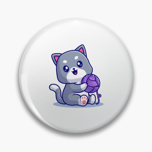 Item preview, funny and cute cat with a ball of wool designed and sold by wassim sadiki.