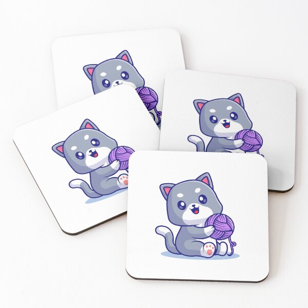 Item preview, funny and cute cat with a ball of wool designed and sold by wassim sadiki.
