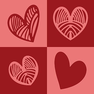 Artwork thumbnail, 4 Hearts - Astonished Cat Company - Great Valentine's Day Gift by AstonishedCatCo