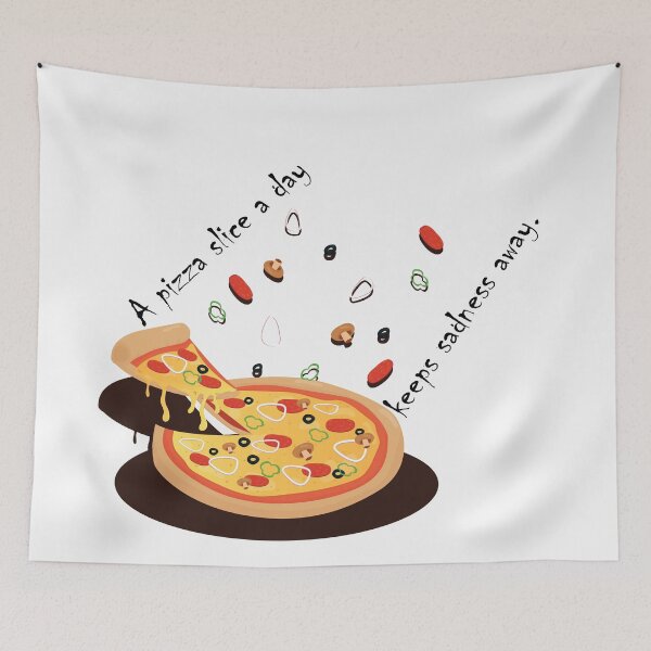 Item preview, A pizza slice a day keeps sadness away. designed and sold by Crafty-Hawk.