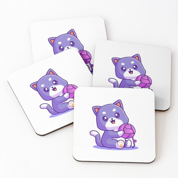Item preview, funny and cute cat with a ball of wool designed and sold by wassim sadiki.